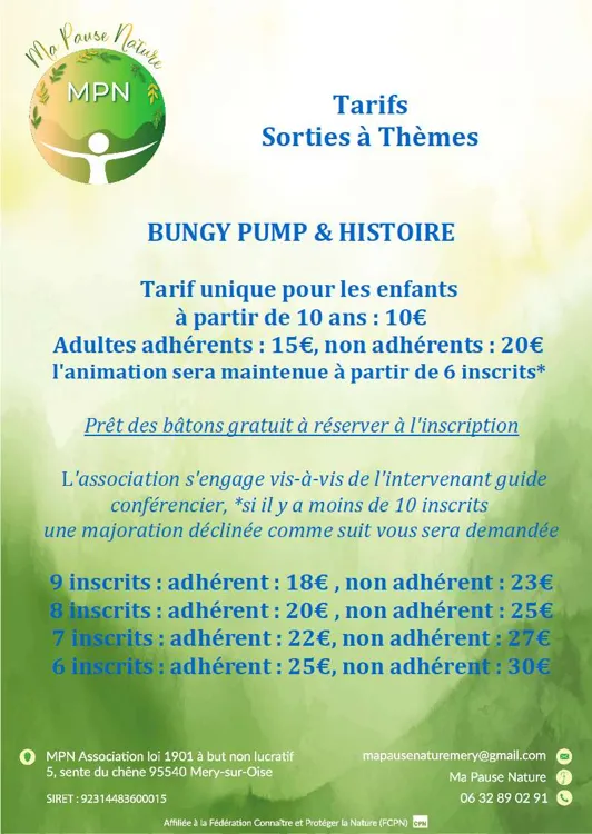 Tarif Bungy Pump & Histoire